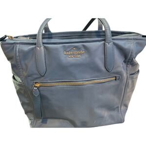 Kate Spade Blue Nylon Zip Computer Tote Bag